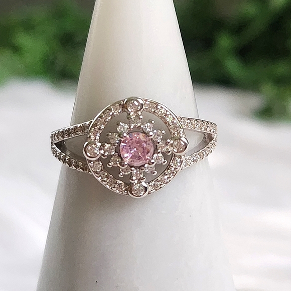 NWT Ryze Princess Pink Cubic Zirconia .925 Sterling Silver Ring - Size 8.75 - Picture 4 of 8